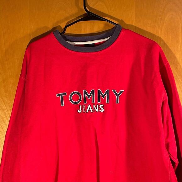 Vintage Tommy Jeans Crewneck Sweater Sweatshirt Large L - Picture 2 of 8